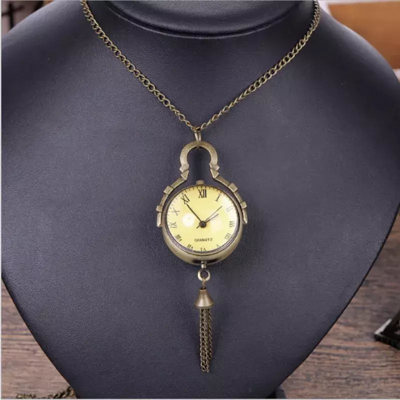 ساعة جيب كروية شفافة ، رقمية رومانية ، نحت مجوف ، قلادة إبداعية ، إلهة مع إكسسوارات