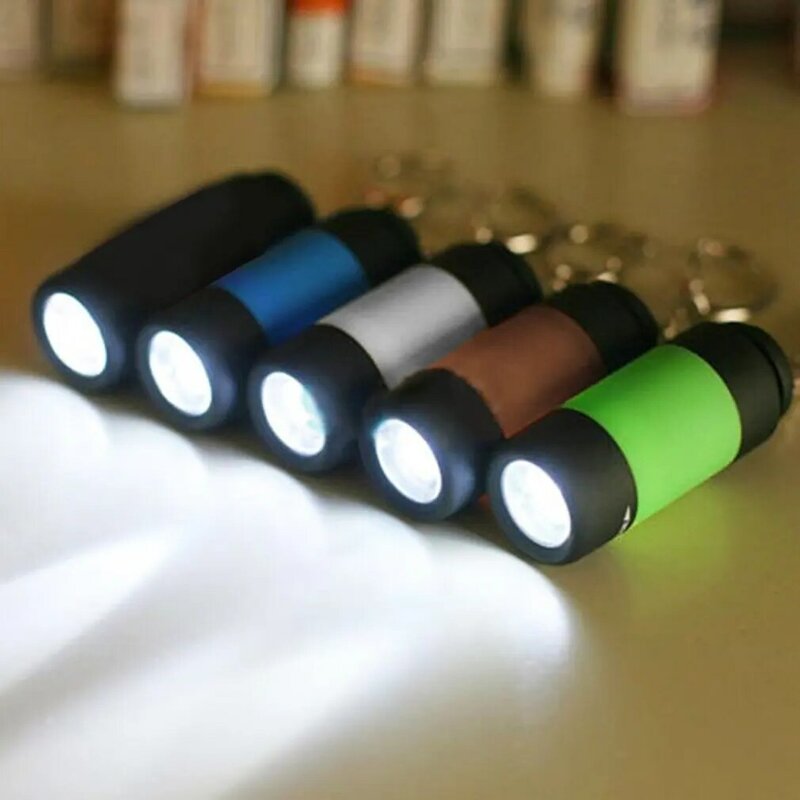 Mini llavero portátil de bolsillo, linterna de luz LED recargable por USB, 0,5 W, 25lm, impermeable, para acampar al aire libre