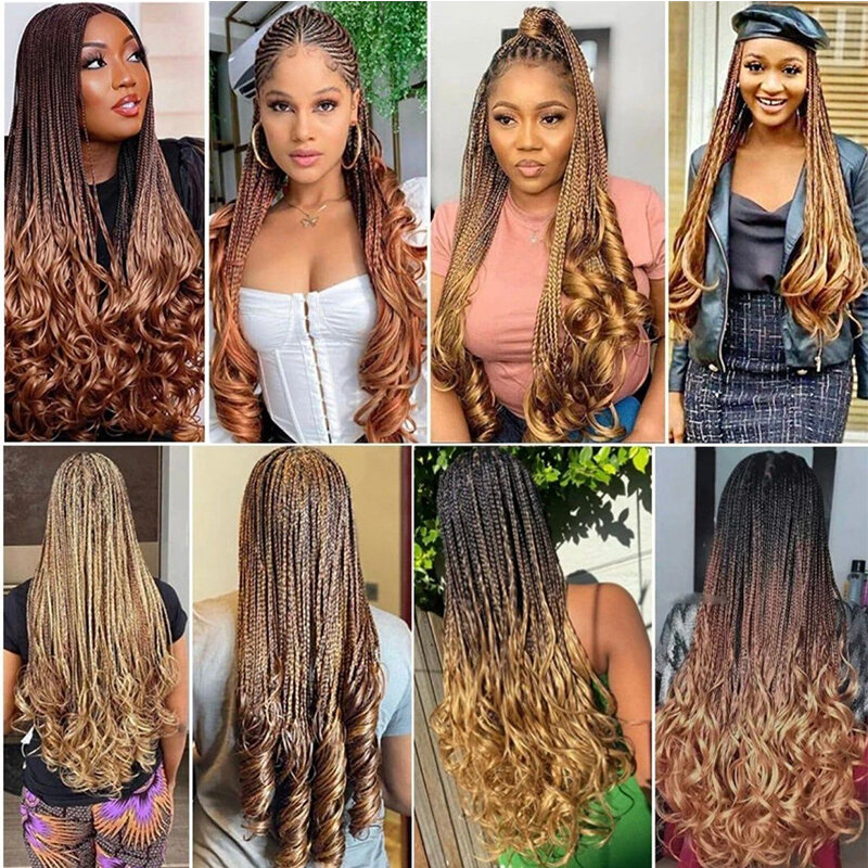 French Curly Braiding Hair Synthetic Ombre Sprial Curls Crochet Braids Hair Extensions for Women Loose Wave Pre Stretched Hair