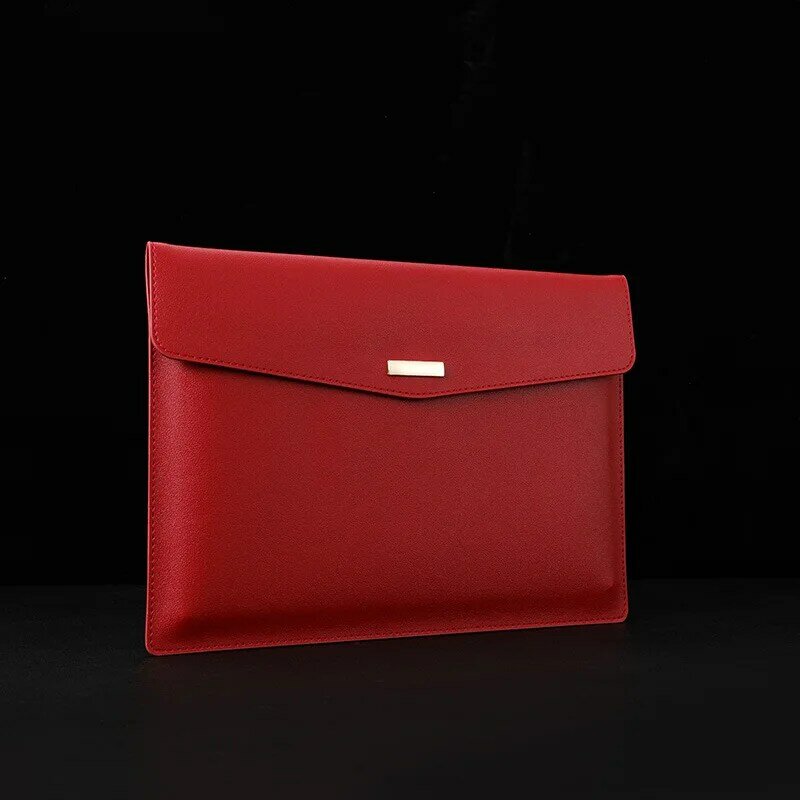Leather A4 Business Briefcase File Folder Waterproof Document Paper Organizer Holder Storage Bag School Office Stationery