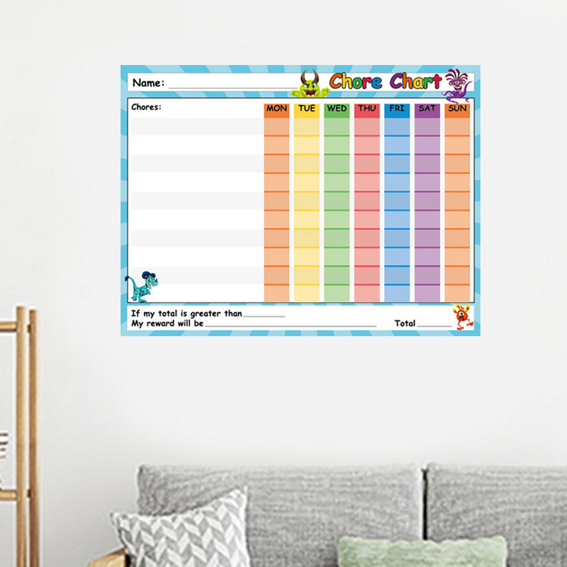 Supvox Magnetic Sticker Chore Chart Dry Erase Reward Chart Responsibility Chart Self-Adhesive Potty Chart Home Classroom