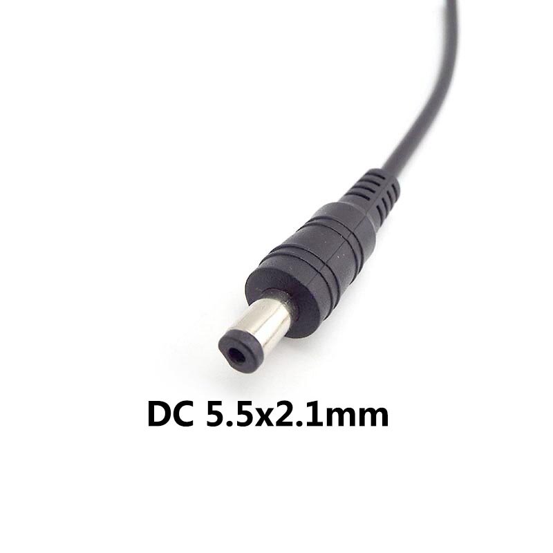 Cable de alimentación de CC Pigtail de 12V, conector macho y hembra de 5,5x2,1mm, adaptador de enchufe para controlador LED, DVR, monitor