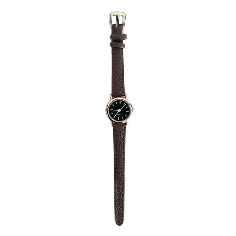 นาฬิกา MODE Korea สายหนังนาฬิกาควอตซ์แบบลำลองนาฬิกาน่ารักสี่เหลี่ยมเรียบง่ายหน้าปัด C9S4