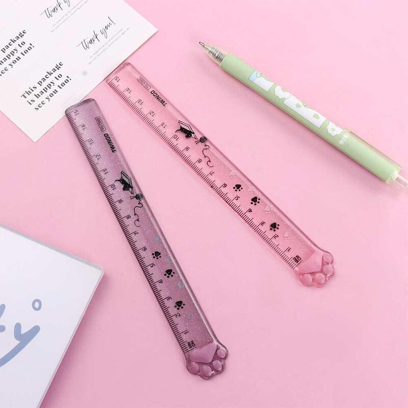 Students Stationery Office School Supplies Painting Kids Gifts Cats Claw Ruler Scale Ruler Measuring Ruler Straight Ruler
