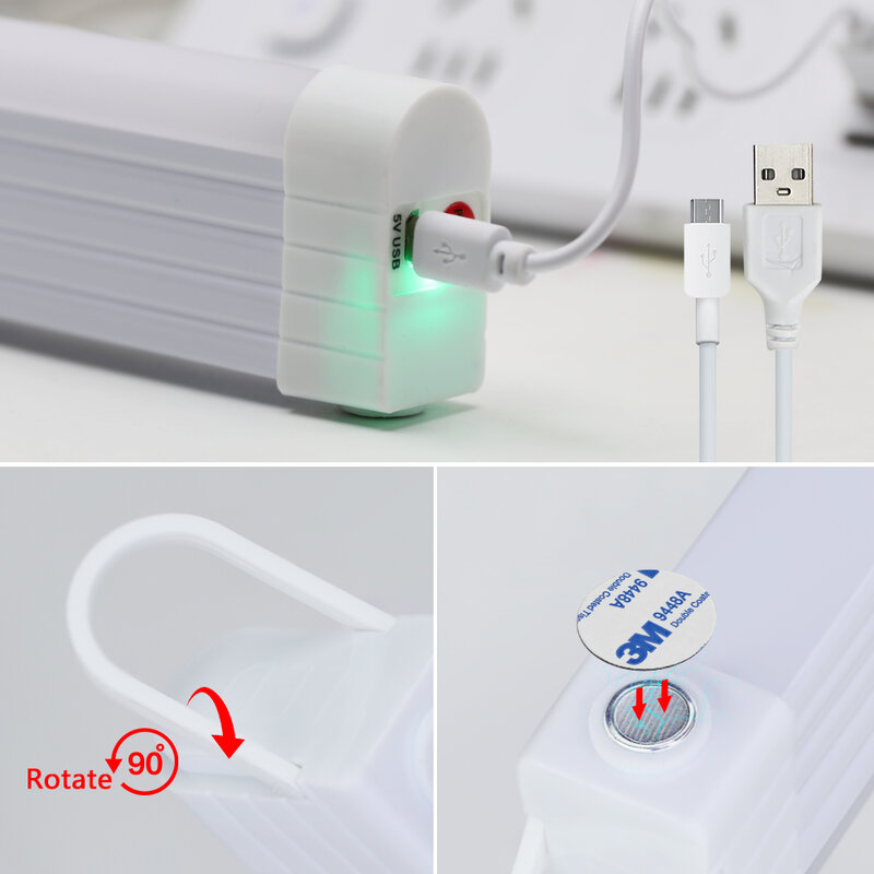 핸드 헬드 LED 필 라이트 USB 램프 콘서트 분위기 장식 지팡이 충전식 사진 조명, 밝기 조절 셀카 플래시 램프