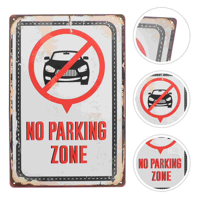 駐車場の駐車標識なし、ヤードは通知記号を注意してください