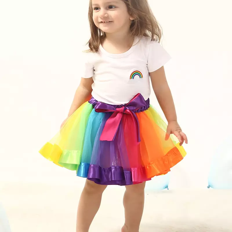 Neue Tutu Rock Baby Mädchen Röcke 9m-8t Prinzessin Mini Pettis kirt Party Tanz Regenbogen Tüll Röcke Mädchen Kleidung Kinder Kleidung