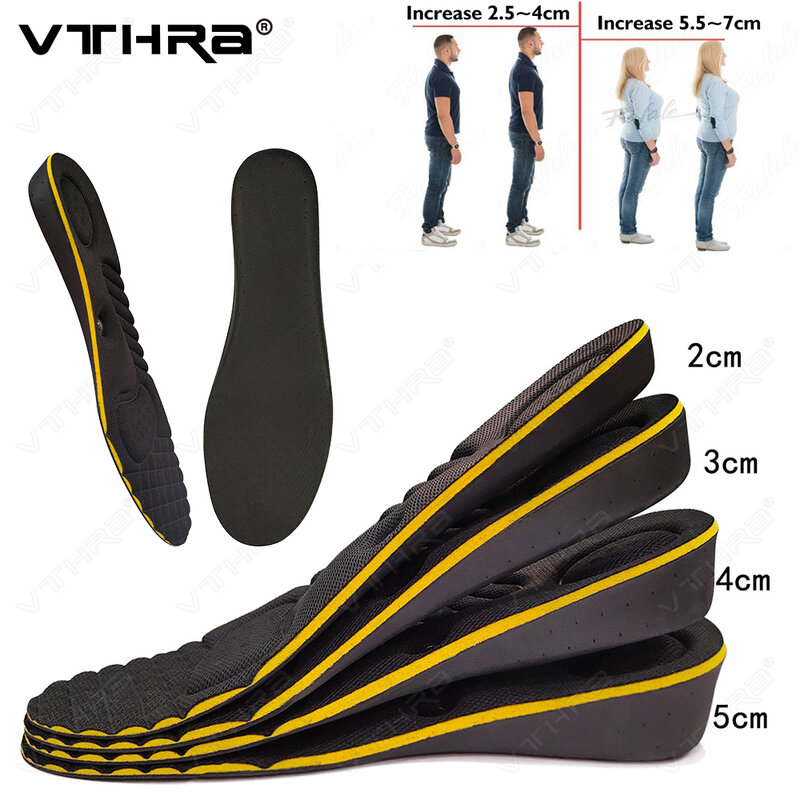Palmilhas do aumento da altura almofadas 2-5cm ímã massagem invisível altura elevador ajustável corte sapatos calcanhar inserção almofadas de apoio mais altas