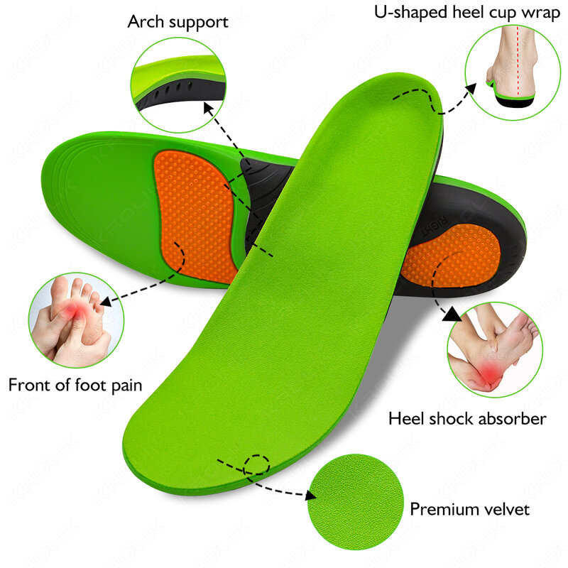 แผ่นรองรองเท้าเพื่อสุขภาพเท้าแบนรองรับเท้าโค้ง x/o ขาพื้นในรองเท้าออร์โธปิดิกส์สำหรับ plantar fasciitis unisex