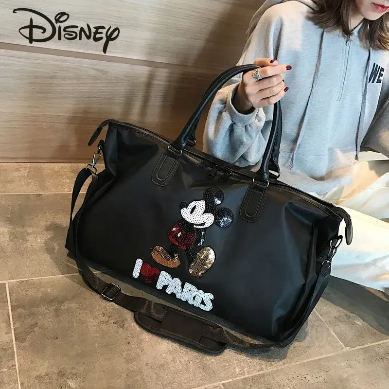 Новая дорожная сумка Disney с Микки Маусом, Модный вместительный чемодан для фитнеса из ткани Оксфорд, мужские и женские сумки