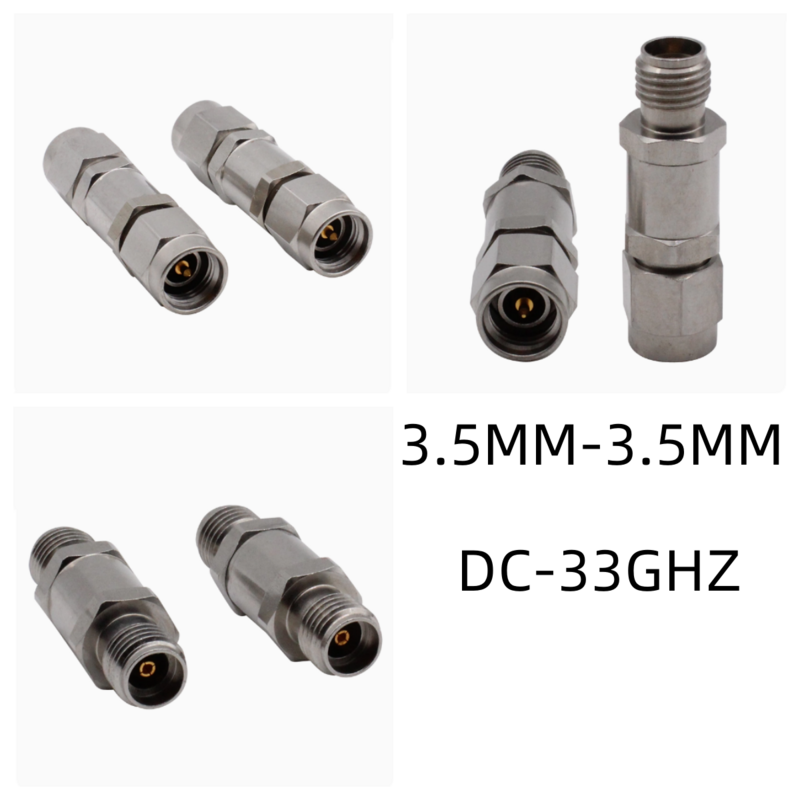 3.5mm milímetro onda adaptador 3.5mm revolução 3.5mm fêmea baixa perda de aço inoxidável teste adaptador 33ghz