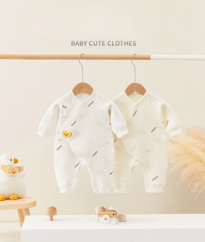 AYNIGIELL-Barboteuse 100% coton pour bébé fille et garçon, vêtement pour nouveau-né de 0 à 6 mois, printemps et automne