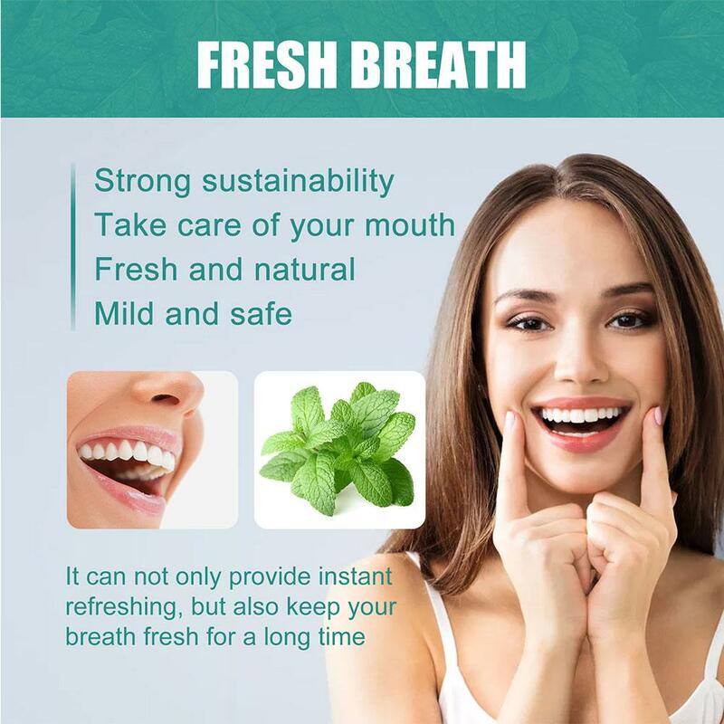 น้ำมันบ้วนปากสะระแหน่สดชื่นปราศจากแอลกอฮอล์ฟอกสีฟันอุปกรณ์ดูแลสุขภาพปาก30มล./1ชิ้น