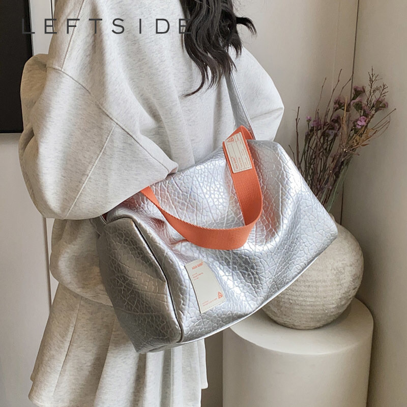 Koreańska moda Retro kobiety poduszki torebki 2024 kobiety w stylu Vintage ze skóry PU torby Crossbody modne srebrne torby na ramię