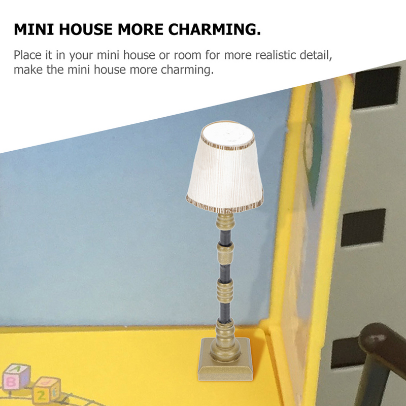 Lampadaires miniatures en résine pour décoration de maison, lampe de salon, décorations de chambre à coucher, 2 pièces