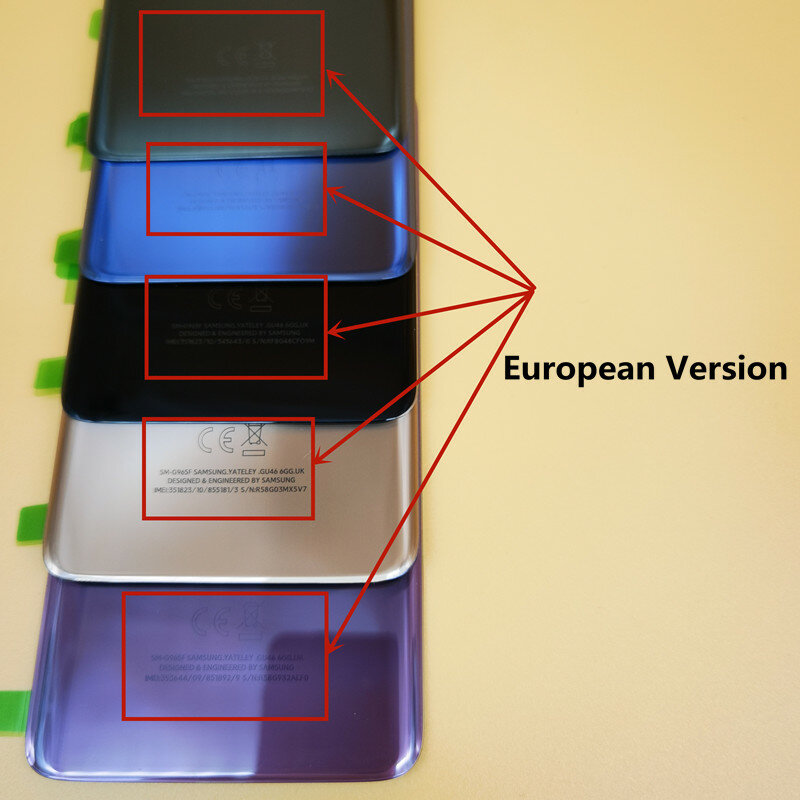 Zamiennik tylnej szyby G965 G960 Pokrowiec na tylne drzwi baterii z obiektywem aparatu CE Naklejka na obudowę do Samsung Galaxy S9 S9+ Plus