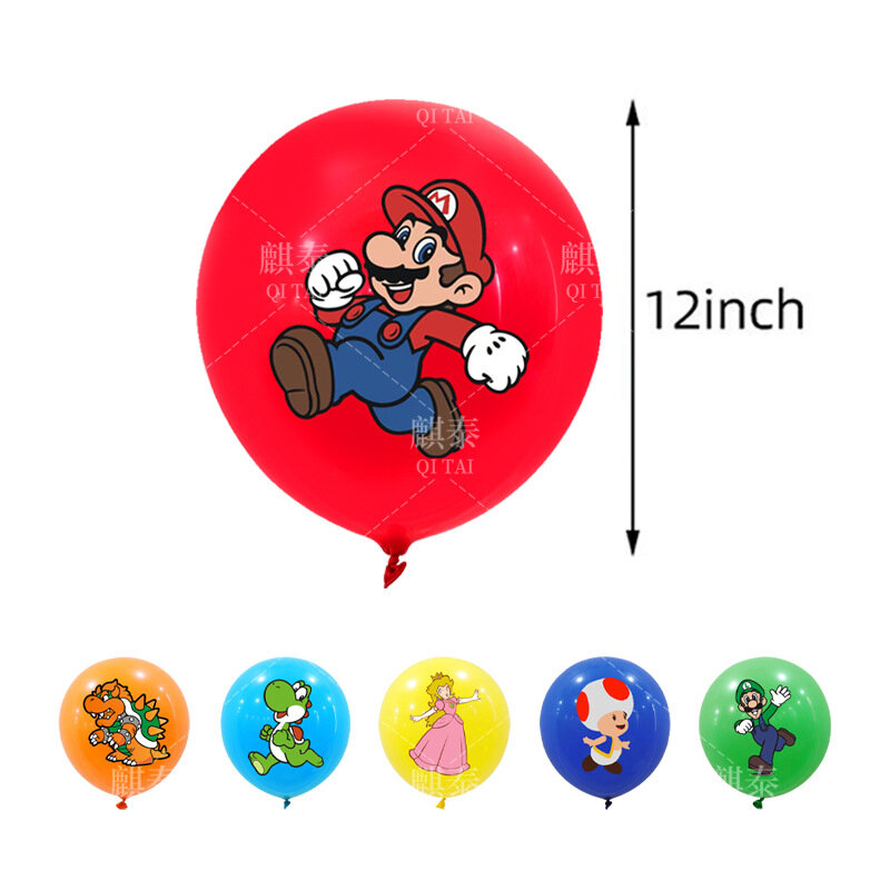 Conjunto de globos de la serie Super Mary, Mario Bros, Luigi, Yoshi, figuras de acción, película de aluminio temática, globo decorativo, regalos para niños