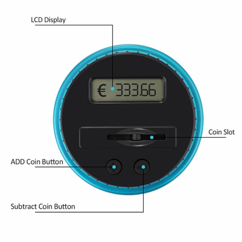 Baru portabel ukuran LCD tampilan Digital elektronik menghitung koin Pigg Bank kotak penyimpanan uang Jar Counter kotak hadiah terbaik