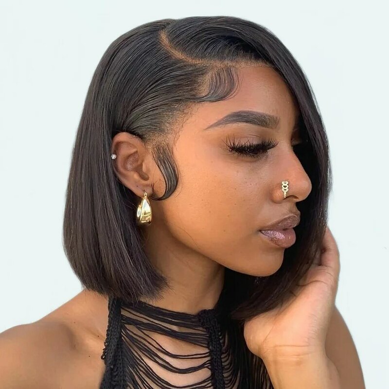 Short Bob Lace Frontal Wig Human Hair 13x4 Straight 180 Density Lace Front Wigs Short Bob Wig Human Hair Lace Frontal Wigs