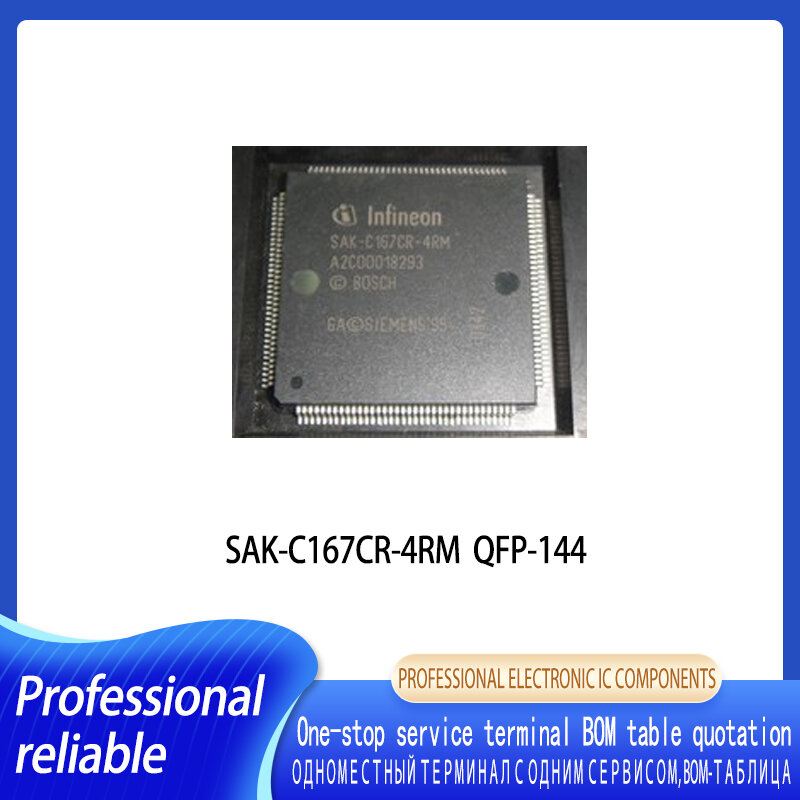 Chip do microcontrolador da versão do computador do carro, julgamento antes da ordem, SAK-C167CR-4RM, QFP-144, SAK C167CR 4RM, 1-5pcs