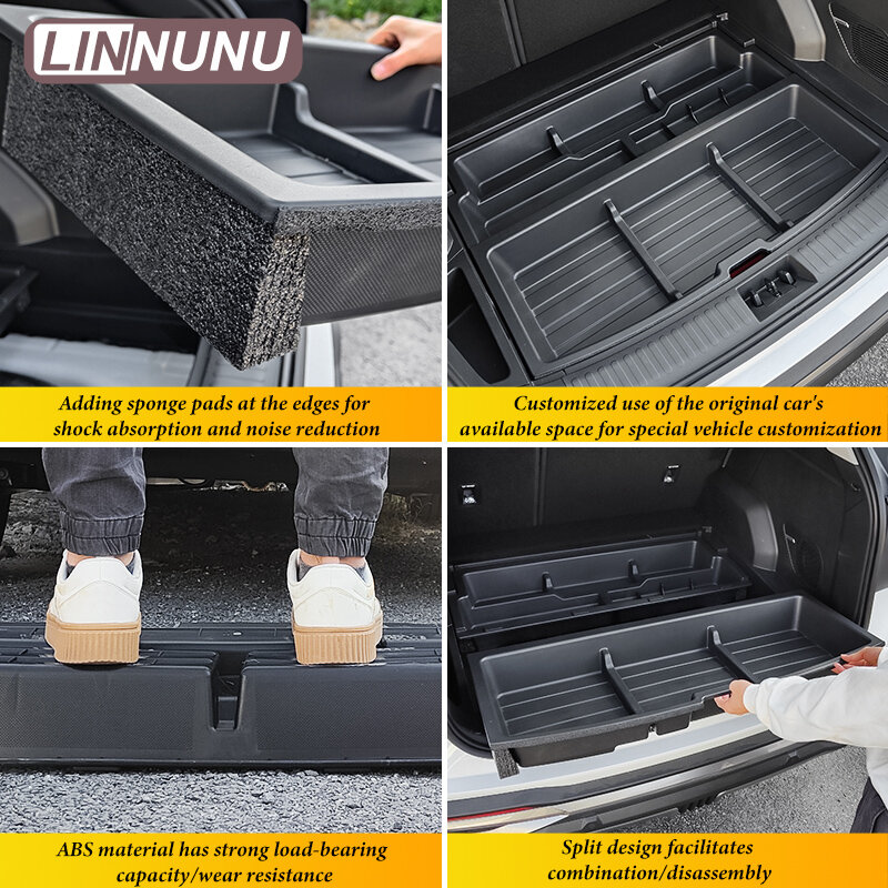 LINNUNU багажник запасная коробка для хранения шин подходит для Geely Boyue L Atlas 2023 пылезащитный интерьер автомобильные аксессуары Черный ABS для Starray