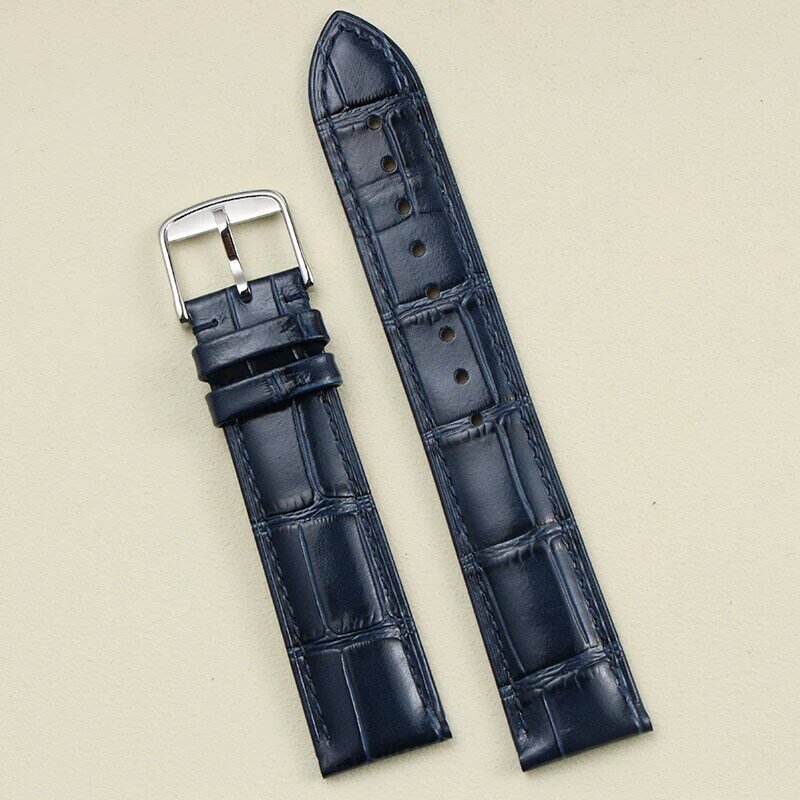 high quality 13 14 15 18 19 20 21 22mm black brown blue genuine leather watchband for Longines pin buckle strap with logo