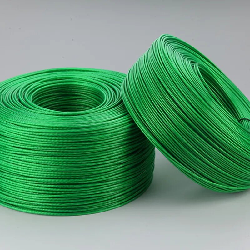 Câble Flexible en Fil d'Acier Revêtu de PVC Vert, 100 Mètres, 2mm, 2.5mm, pour Plantation en Serre, Abri T1 de Raisin