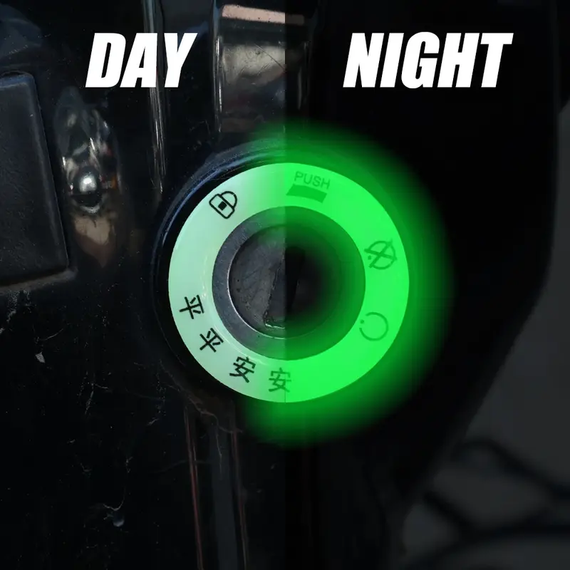 Motorrad Elektroauto leuchtende Zündung Schlüssel ring Abdeckung Aufkleber dekorative Lumineszenz Lichtsc halter Ring fluor zierende Aufkleber
