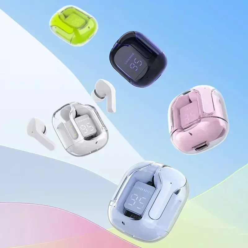 T2 earbud Mini nirkabel, Headset TWS tampilan Digital LED dengan 5.3 Stereo suara Bluetooth kompatibel untuk iPone Xiaomi Lenovo
