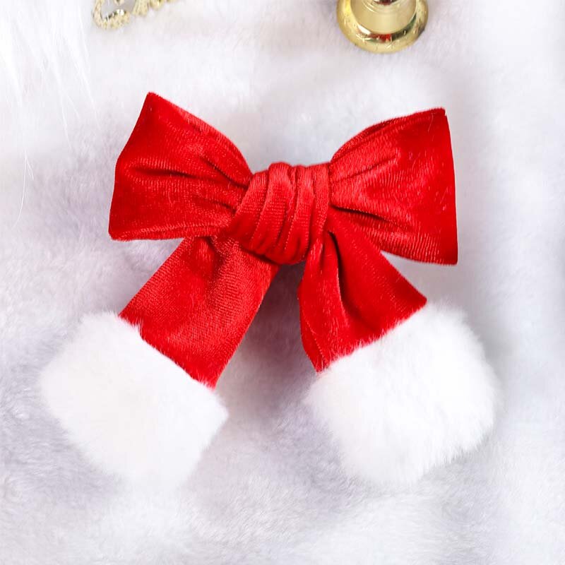 Ncmama Cute Coral Fleece Hair Bow Clips per le donne Girls Classic Plaid Christmas Hairpin Kids Winter Headwear accessori per capelli