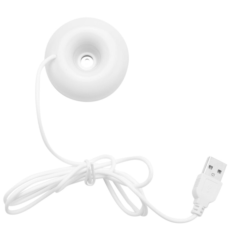 مرطب دونات أبيض لسطح المكتب ، صغير ، محمول ، مبتكر ، منقي هواء ، USB