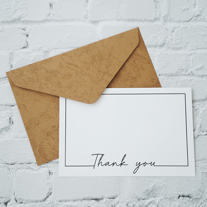 작은 비즈니스 질감 봉투 종이 50 개/포장, 학생 감사 엽서 봉투 결혼식 초대장 편지지