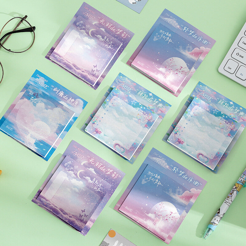 Bloc de notas de papelería Kawaii, útiles escolares bonitos, accesorios de oficina, lista de tareas diarias, 60 hojas/juego