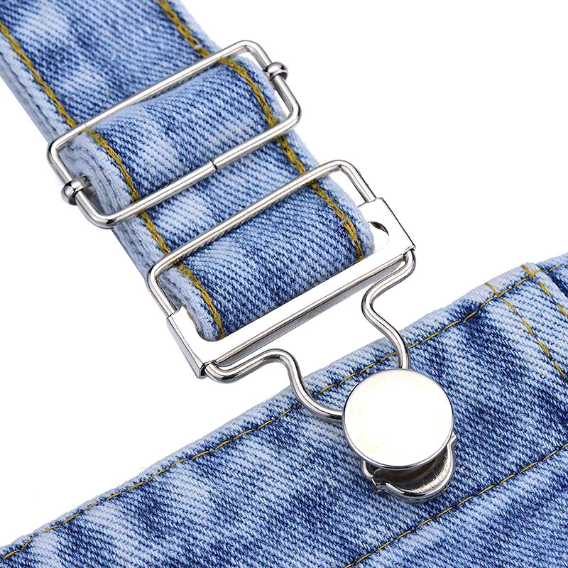 Jardineiras Clip Brace Fivelas com Botões Jeans Set, Home DIY Vestuário Costura Suprimentos, Jardineiras e Jaquetas