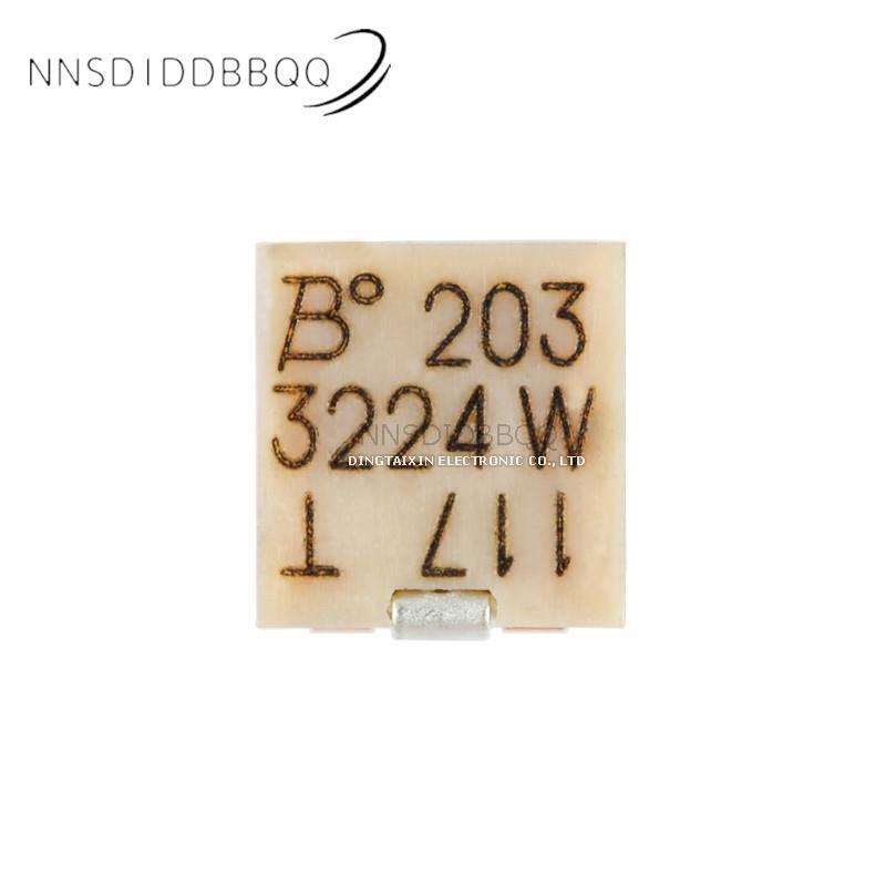 1 Buah 3224W-1-203E 20K ± 10% ± 100ppm/℃ 3224 Potensiometer Komponen Elektronik Resistor Presisi Dapat Disesuaikan