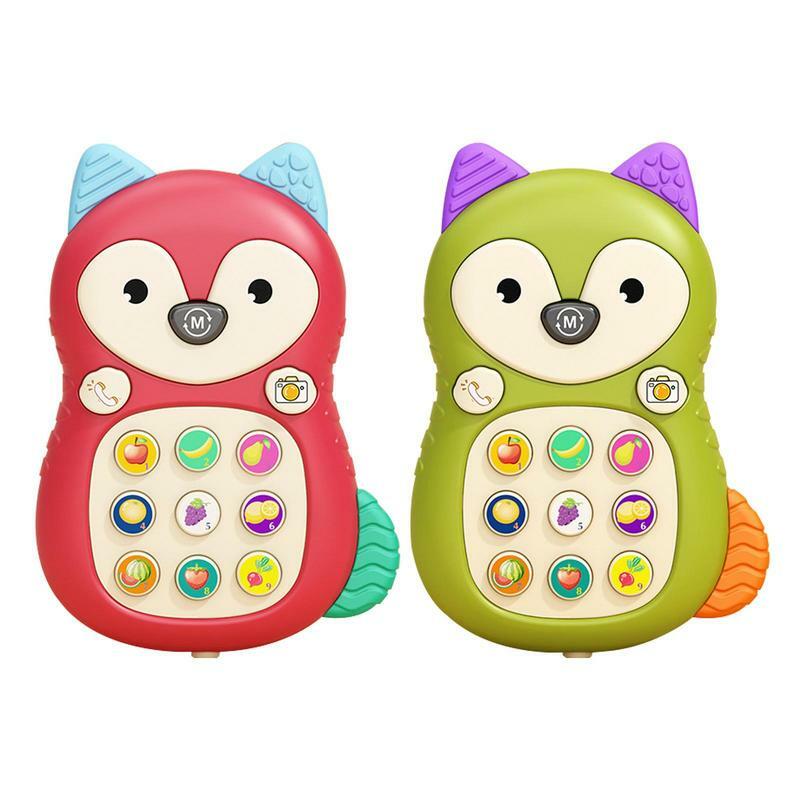 Brinquedo de telefone celular bonito mordedor de telefone musical brinquedo de aprendizagem interativa com som e luz presente de natal para crianças