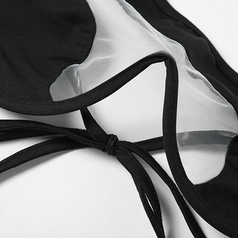 Wysokie cięcie stroje kąpielowe dla kobiet dwuczęściowe seksowne Bikini na ramię zestawy stringi mikro Bikini krawat trójkątne majtki zestaw strojów kąpielowych