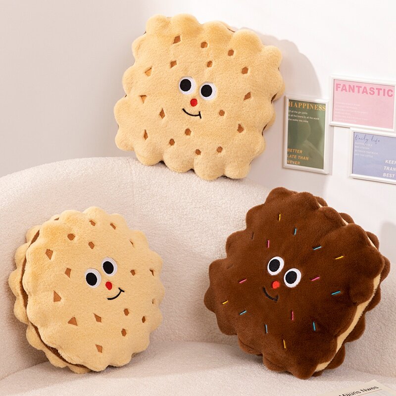 Bella simulazione cibo biscotti bambola cuscino farcito biscotto rotondo peluche creativo morbido cuscino sedia seggiolino auto regali di compleanno