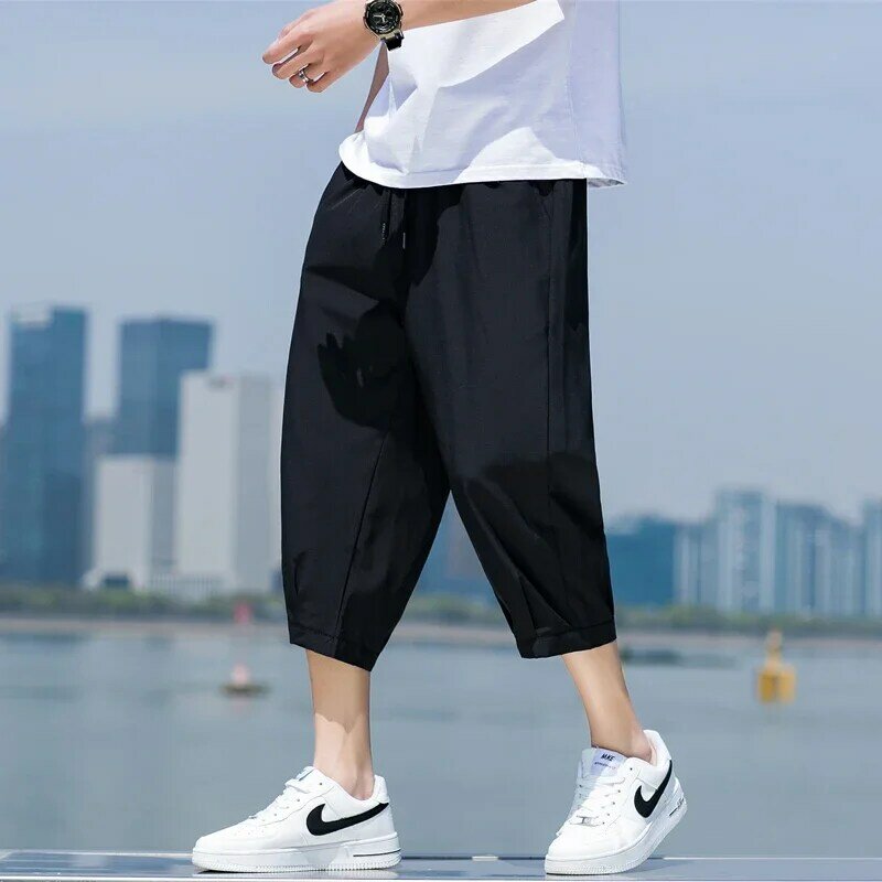 Summer Solid Color Men's Sports Shorts Casual New Classical Breathable Outdoor Daily Beach Pants Cropped Pants