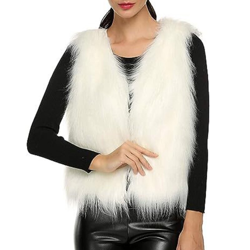 Fashion Faux Furs Vest Autumn and Winter Waistcoat Lightweight Sleeveless Vest Jackets Outwear for Women Girls Gifts Dropship