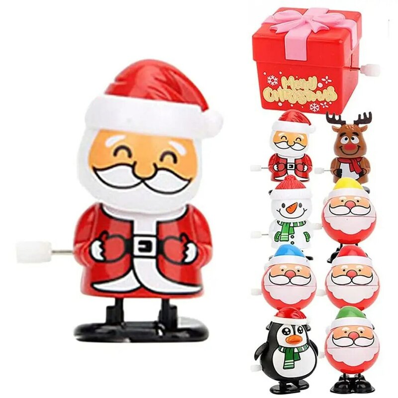 Рождественские чулки с изображением снеговика, пингвина, Санта-Клауса, оленя, рождественские заводные игрушки в ассортименте для детей, мальчиков и девочек