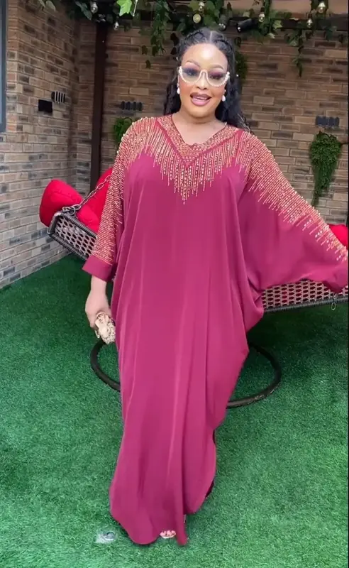 Plus Size African Dresses for Women Luxury 2024 Muslim Fashion Caftan Evening Party Long Maxi Dress Boubou Robe Africa Clothing