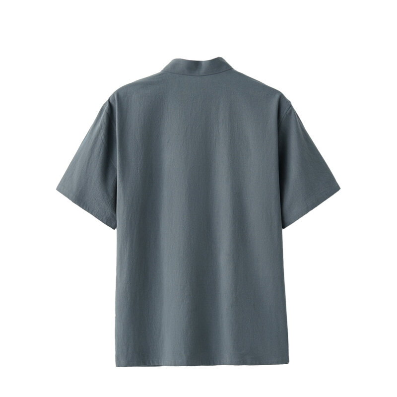 نمط الملابس التقليدية الصينية ، بأكمام قصيرة تاي تشي ، قميص من القطن الخالص ، زي بدلة تانغ للرجال