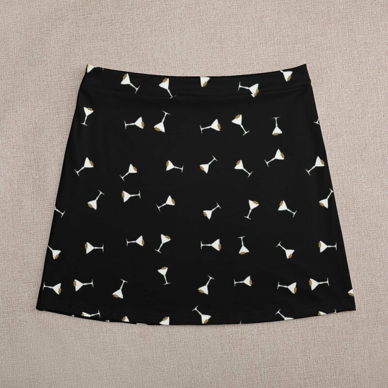 Martinis on Black Mini Skirt cute skirt skirts women's summer clothing 2023