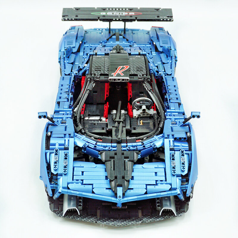 MOC-ZondaR Pagani Bright Body Building Blocks, Super Car Sportcar, 1:8 High-Tech LOX, Acessório de Tecnologia, Bricks Brinquedos, 4500pcs