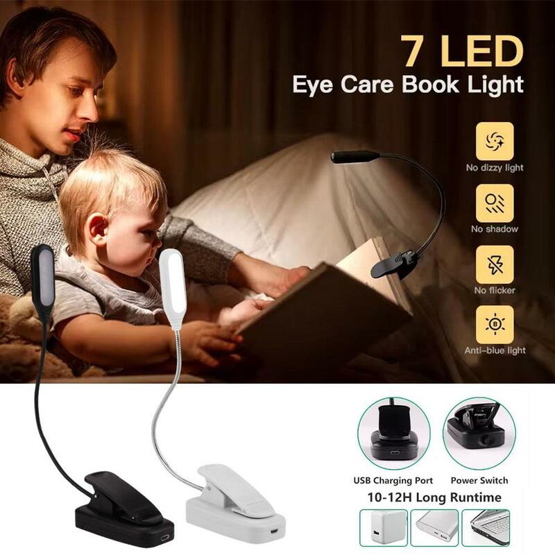 Светодиодная настольная лампа с защитой глаз, лампа для обучения чтению, ночного общежития с зарядкой от Usb, прикроватный столик для студентов, с зажимом L2F0