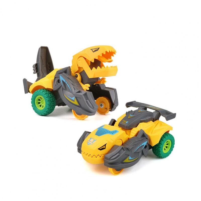 Moda inércia carro de brinquedo queda resistente sem rebarbas dos desenhos animados dinossauro transformação carro brinquedo 4 cores inertia brinquedo do carro presente de aniversário