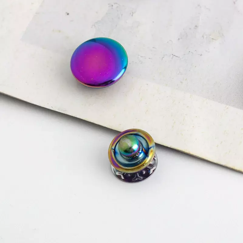 20-100 conjuntos arco-íris 12mm 10 cores de cobre snap prendedor botão de imprensa para roupas mochilas decorativo fivela botão de pressão metal