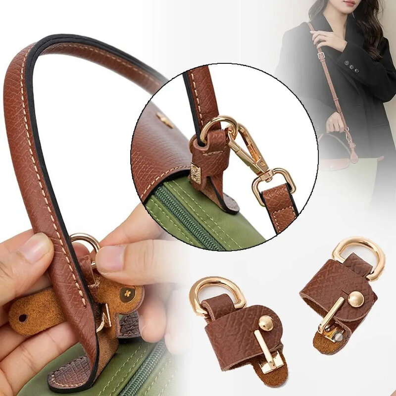 Genuine Leather Handbag Transformation Accessories for Longchamp Mini Bag Strap Punch-free Shoulder Strap Conversion Hang Buckle