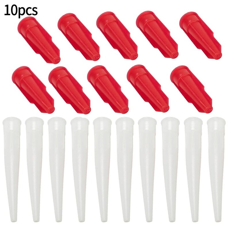 Silicone Tube Nozzle Cap Re-sealable Mastic Cartridge Spare Nozzles Screw Cover 10pcs Red White Sealant Tool Kit